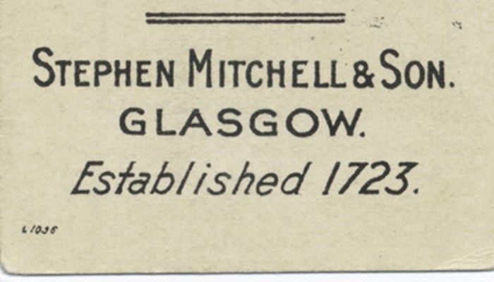 Stephen Mitchell and Sons. Established 1723
