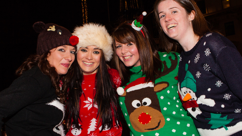 Women in Christmas Jumpers at Glasgow Loves Christmas