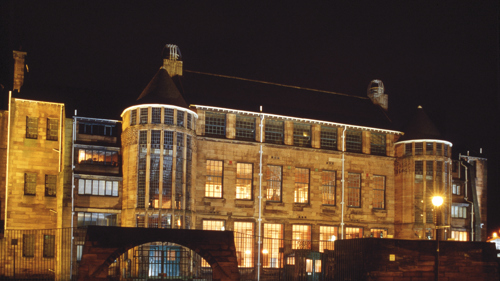 Scotland Street School Museum at night exterior