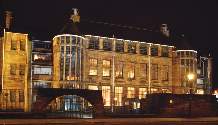 Scotland Street School Museum at night exterior