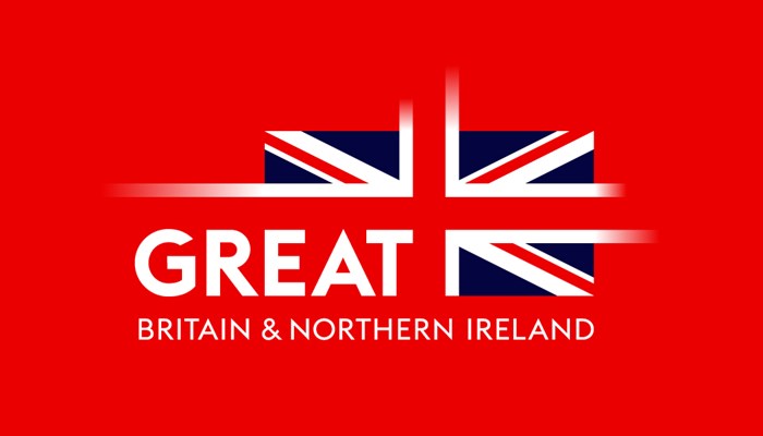Union Jack image on Unesco logo and word 'Great Britain and Northern Ireland.