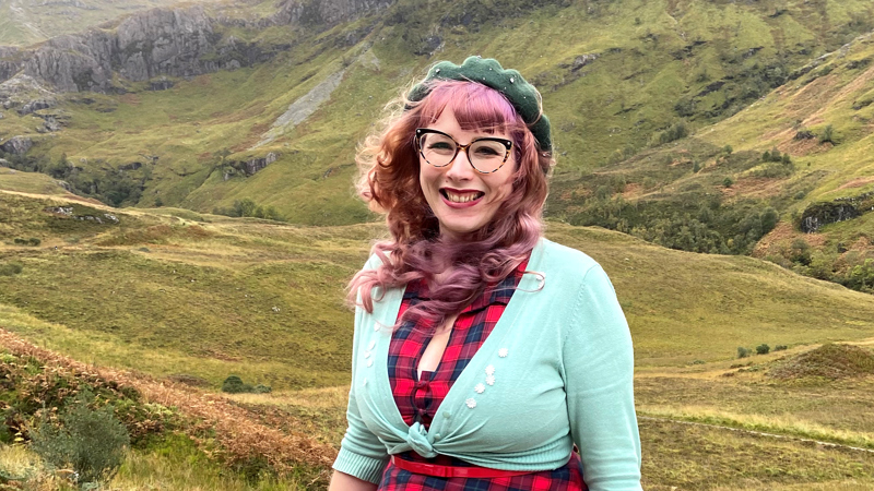 Photograph of the TikTok history enthusiast April Hamilton, aka AprilMaybeJune