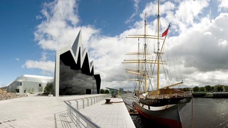 Photograph showing the outside of Riverside Museum