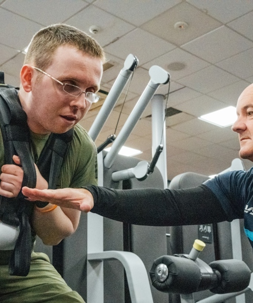 Charlie and Sandy working out at Glasgow Club