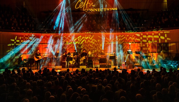 Image of band on stage at Celtic Connections