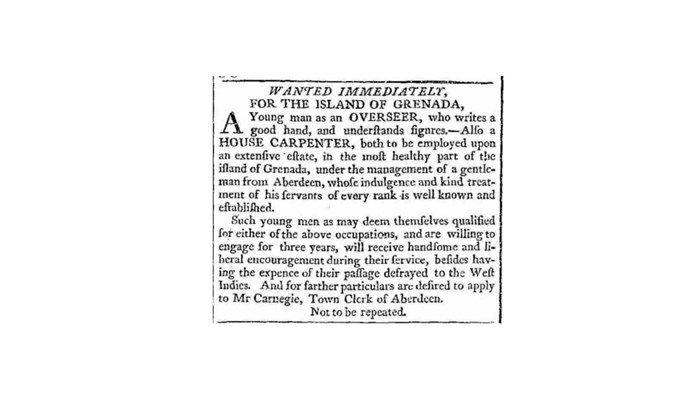 an old newspaper cutting relating to the needs of the island of Grenada.