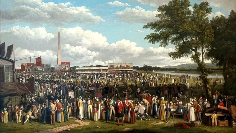 Photograph showing the painting called Glasgow Fair by the artist John Knox
