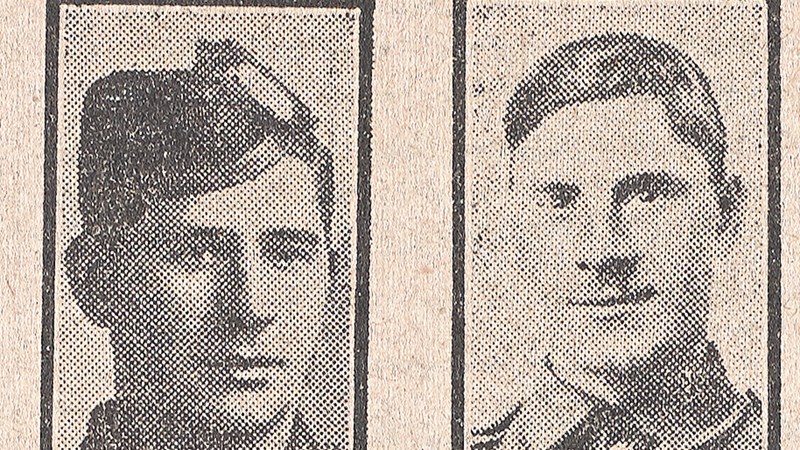 A close up photo of William Ledgerwood in uniform commemorated in the Evening Times Roll of Honour.