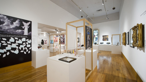 Photograph showing a view of the Angels exhibition currently on show at St Mungo.