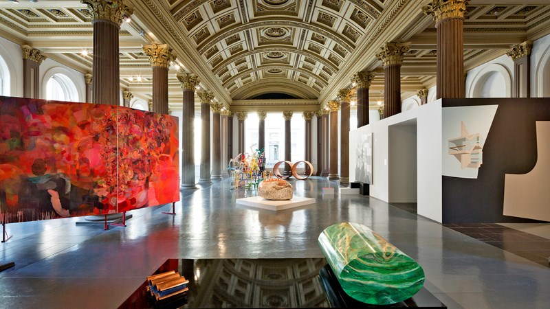 Photograph showing the inside of GoMA and an exhibition inside the main gallery, Gallery 1.