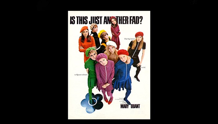 Mary Quant Kangol beret advertisement, 1967. Image courtesy of The Advertising Archives 