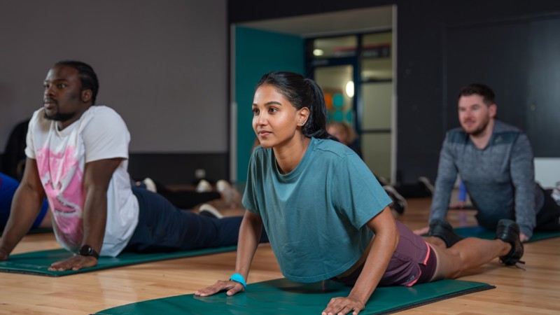 Glasgow Club members taking part in Yoga class