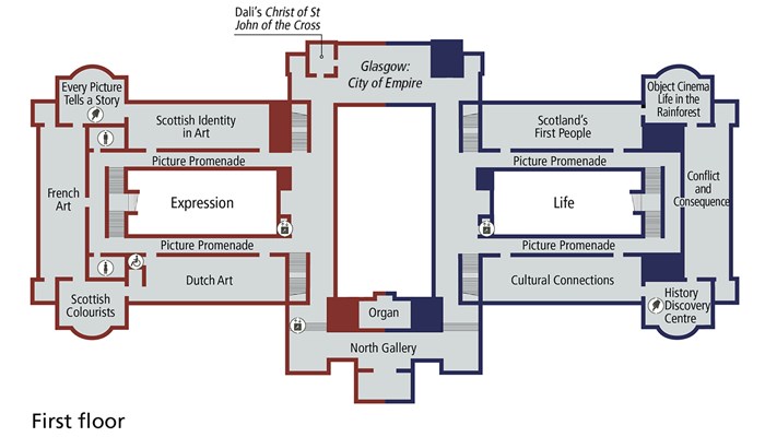 floor plan of Kelvingrove Museum and Art Gallery