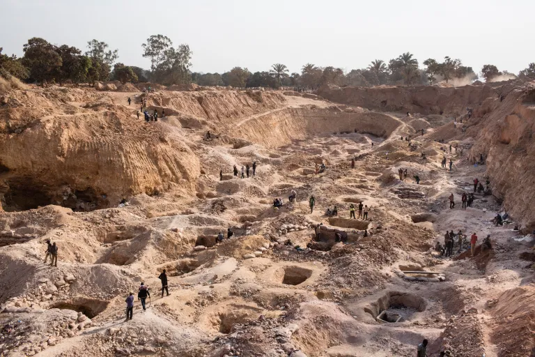 photo showing a large open pit mine in the Congo.