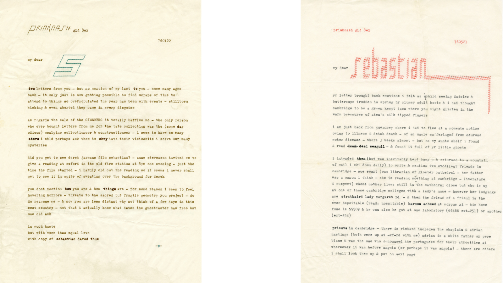 Two typewritten letters