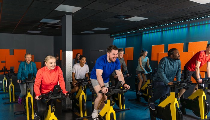 Glasgow Club members taking part in G-Cycle Class