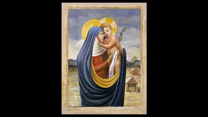 Photograph of a painting called La Farouk Madonna, by artist Giuseppe Baldan
