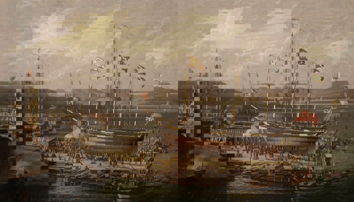 A painting entitled 'Launch of the Christian' T.1957.15  © CSG CIC Glasgow Museums Collection