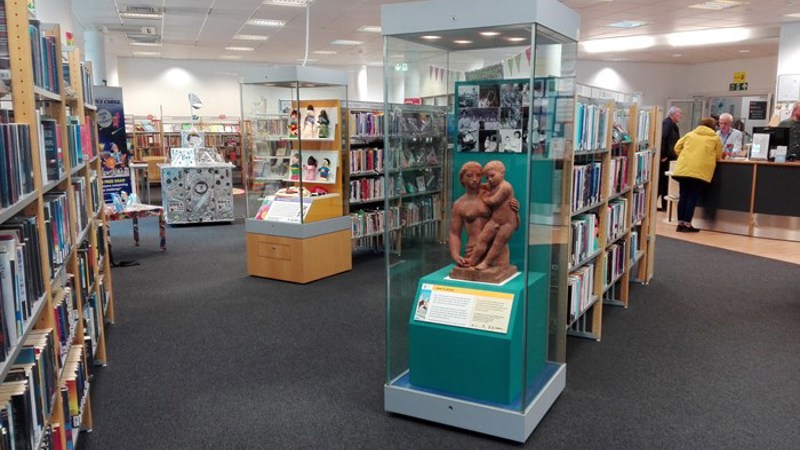 Photograph showing The Open Museum in partnership with Springburn library.